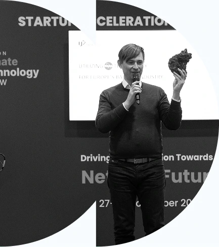 A speaker presenting at the Startup Celebration