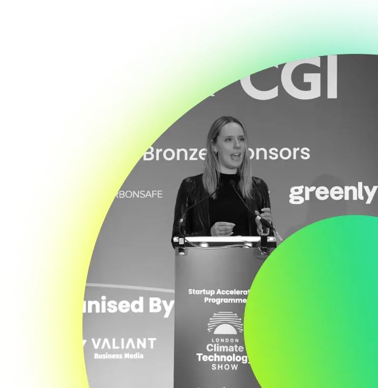 Speaker on stage at the Climate Technology Show